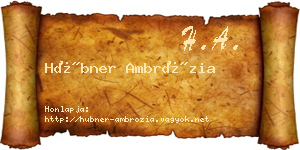 Hübner Ambrózia névjegykártya